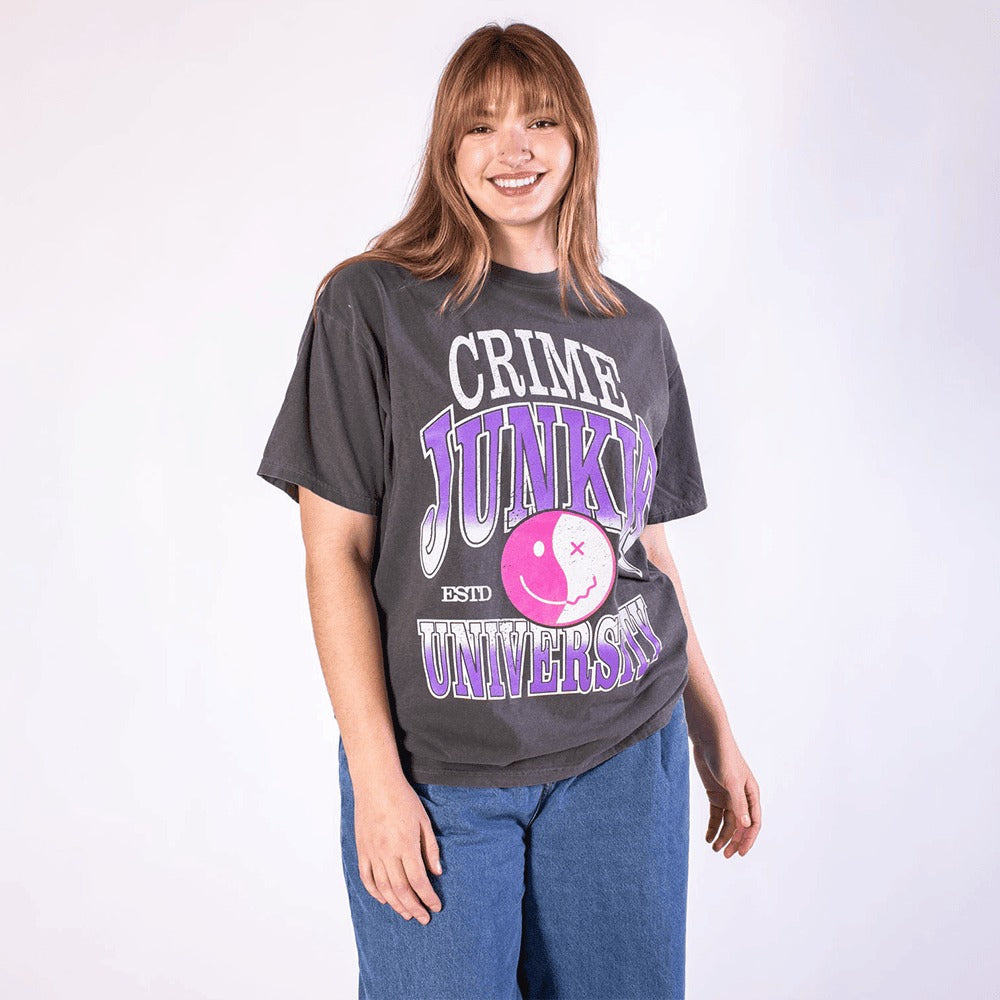 Crime Junkie Merch T-Shirt CJU Vintage Tee Gifts For Fan Birthday Gift for Husband