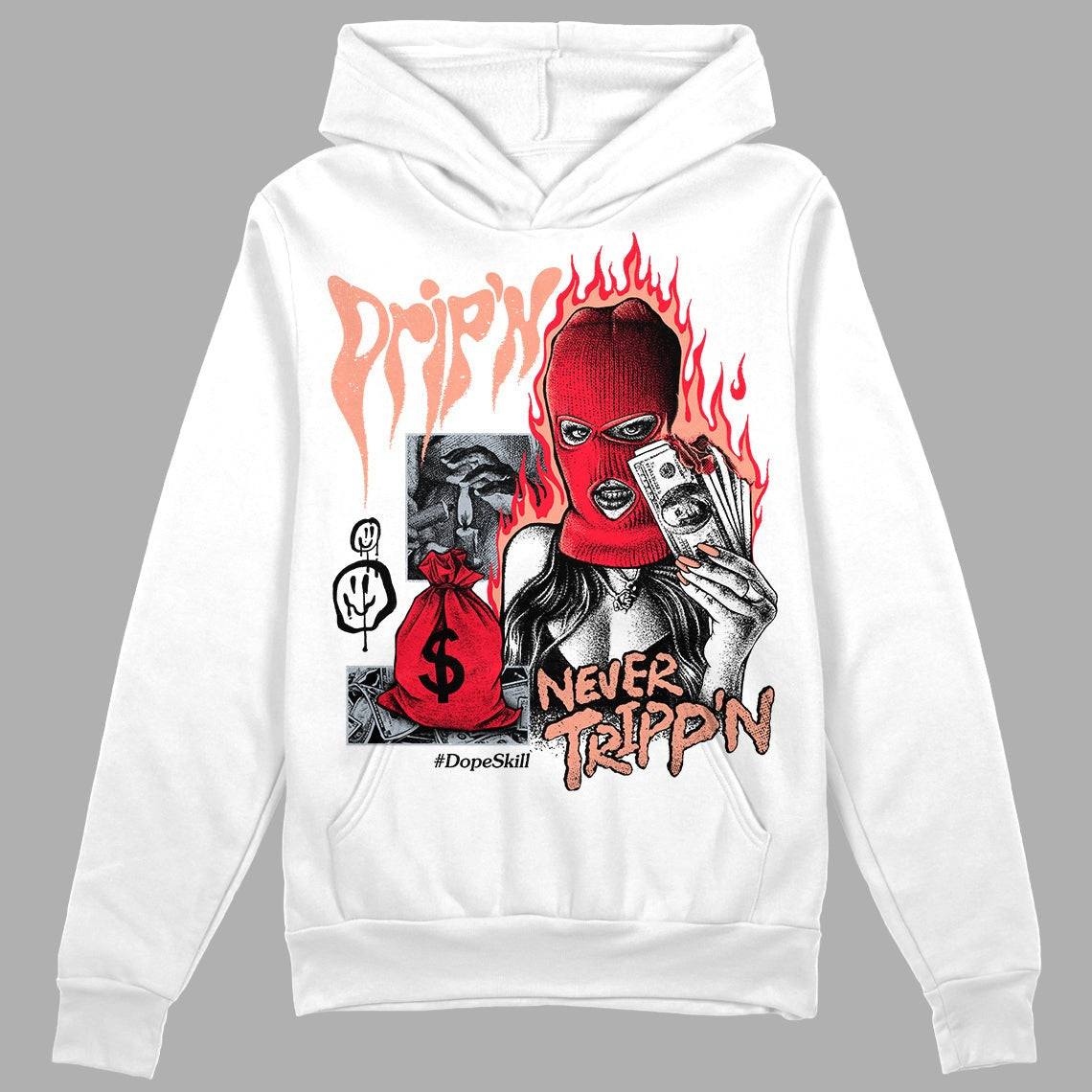 Crimson Bliss 5s DopeSkill Hoodie Sweatshirt Drip'n Never Tripp'n Graphic