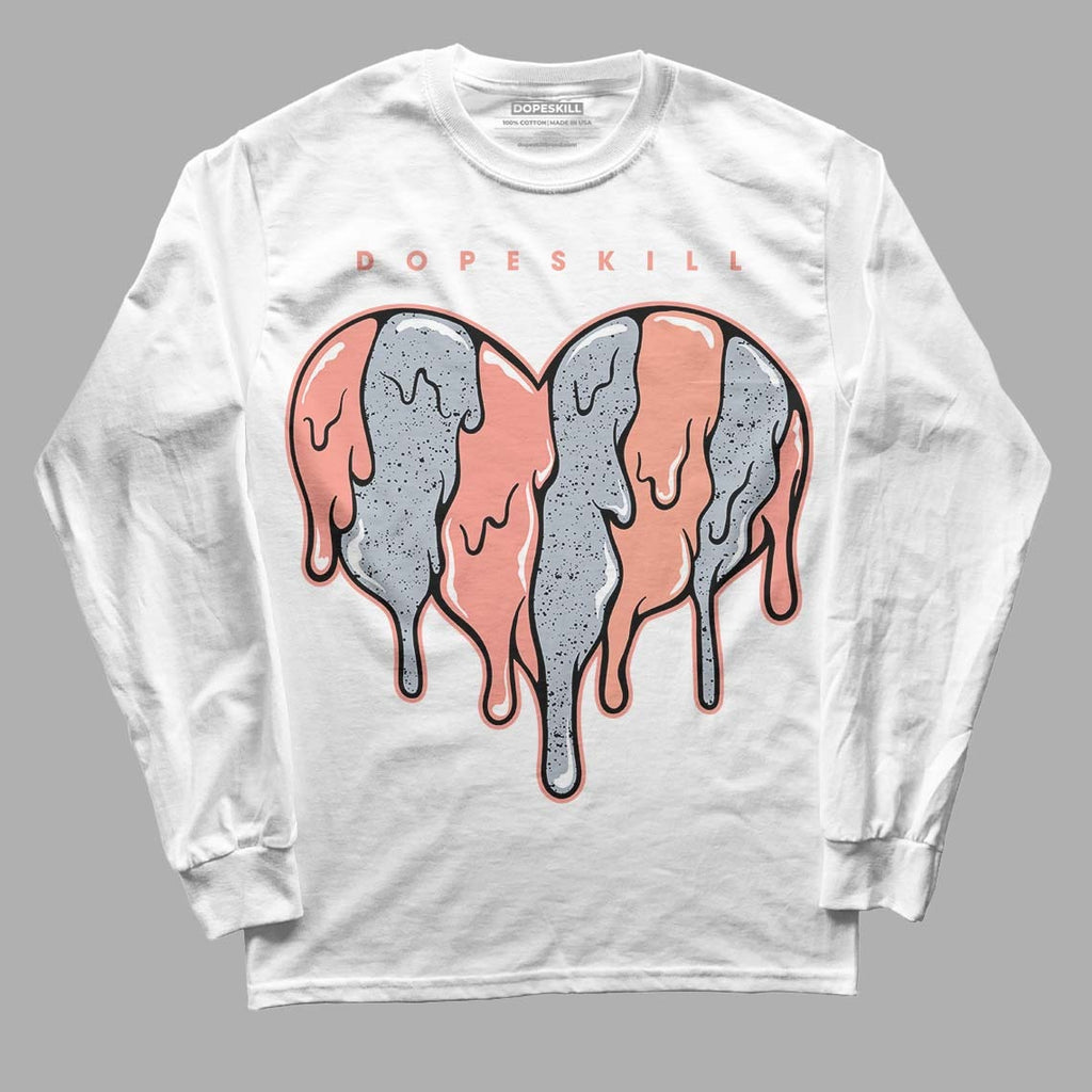 Crimson Bliss 5s DopeSkill Long Sleeve T-Shirt Slime Drip Heart Graphic