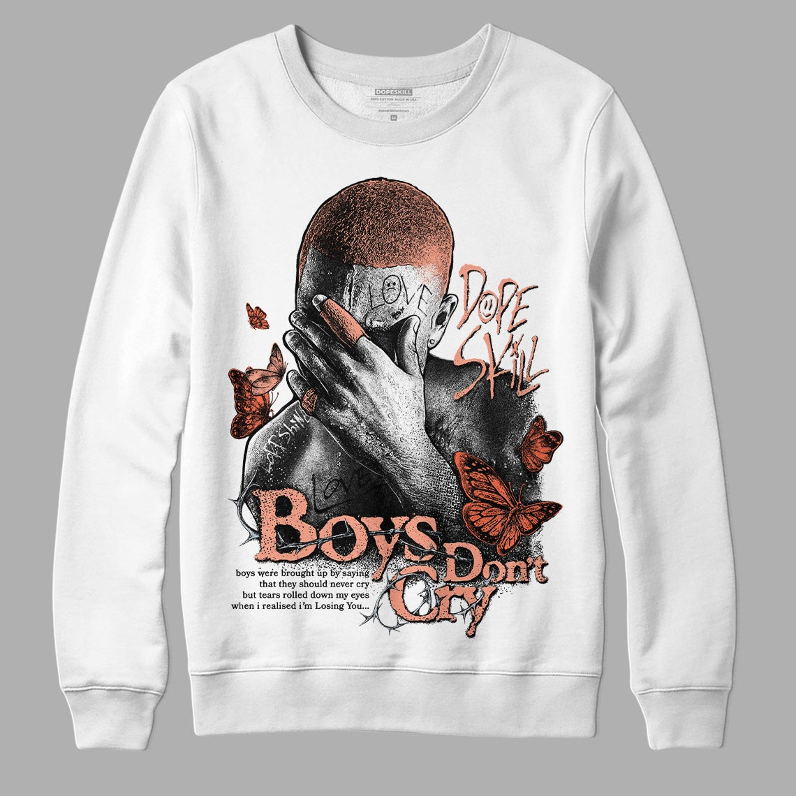 Crimson Bliss 5s DopeSkill Sweatshirt Boys Don't Cry Graphic
