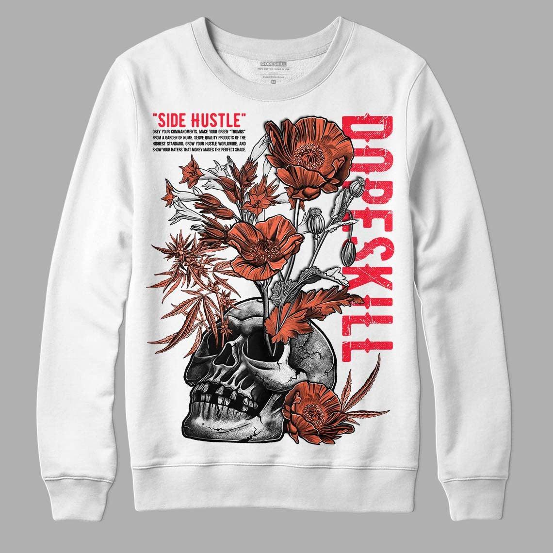Crimson Bliss 5s DopeSkill Sweatshirt Side Hustle Graphic