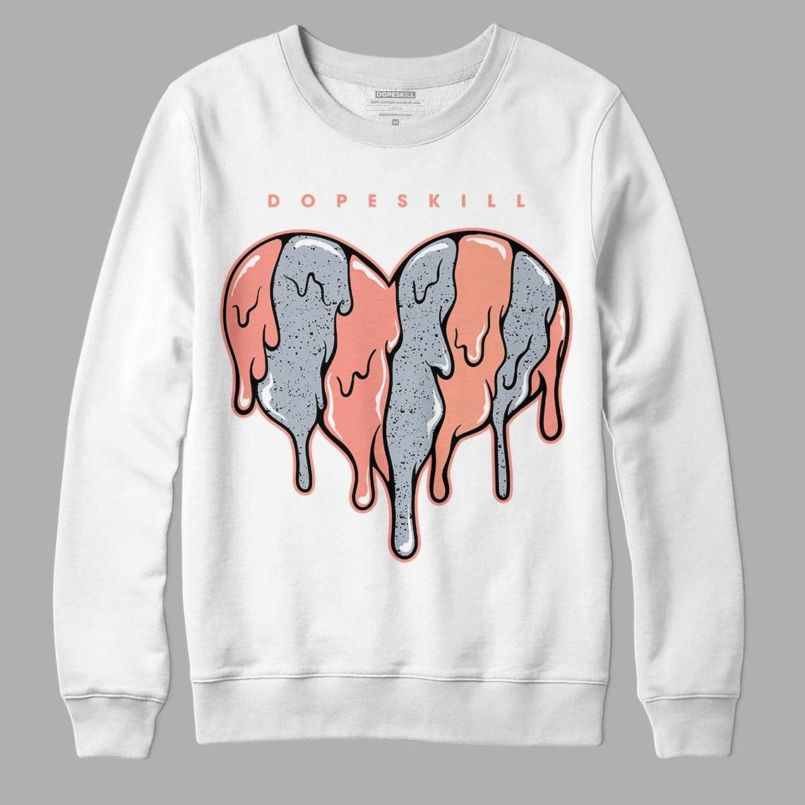 Crimson Bliss 5s DopeSkill Sweatshirt Slime Drip Heart Graphic