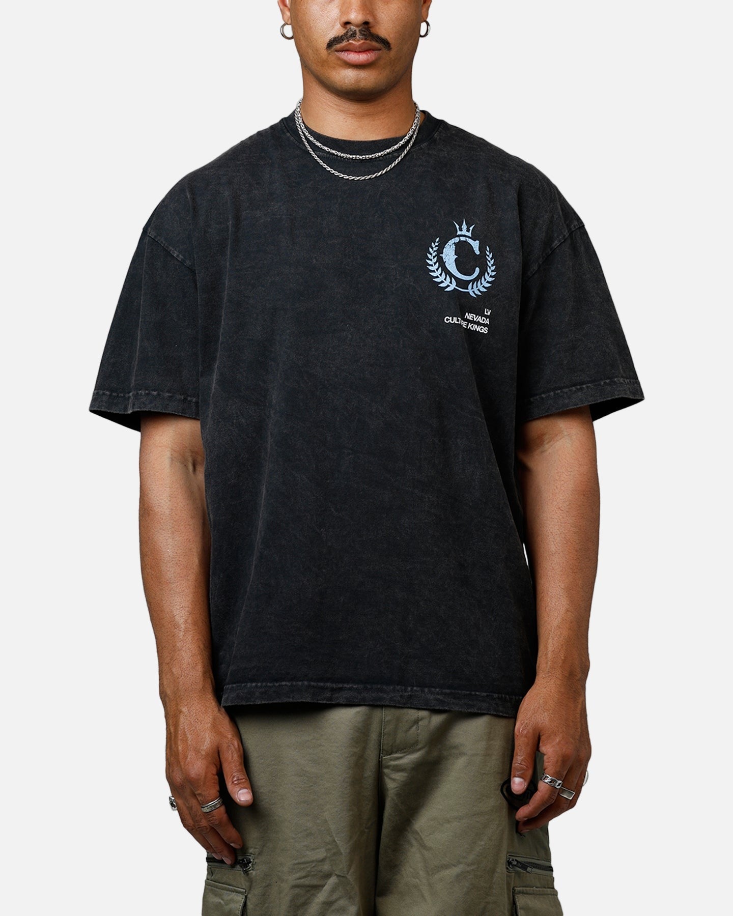 Culture Kings CK Orb Vintage T-Shirt Black Acidwash