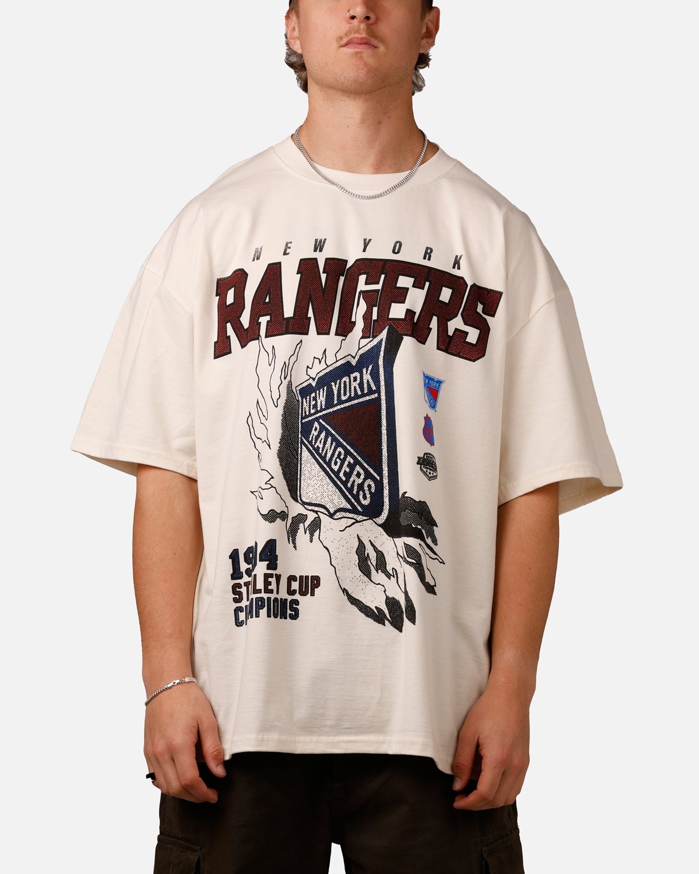 Culture Kings New York Rangers Vintage T-Shirt Off White
