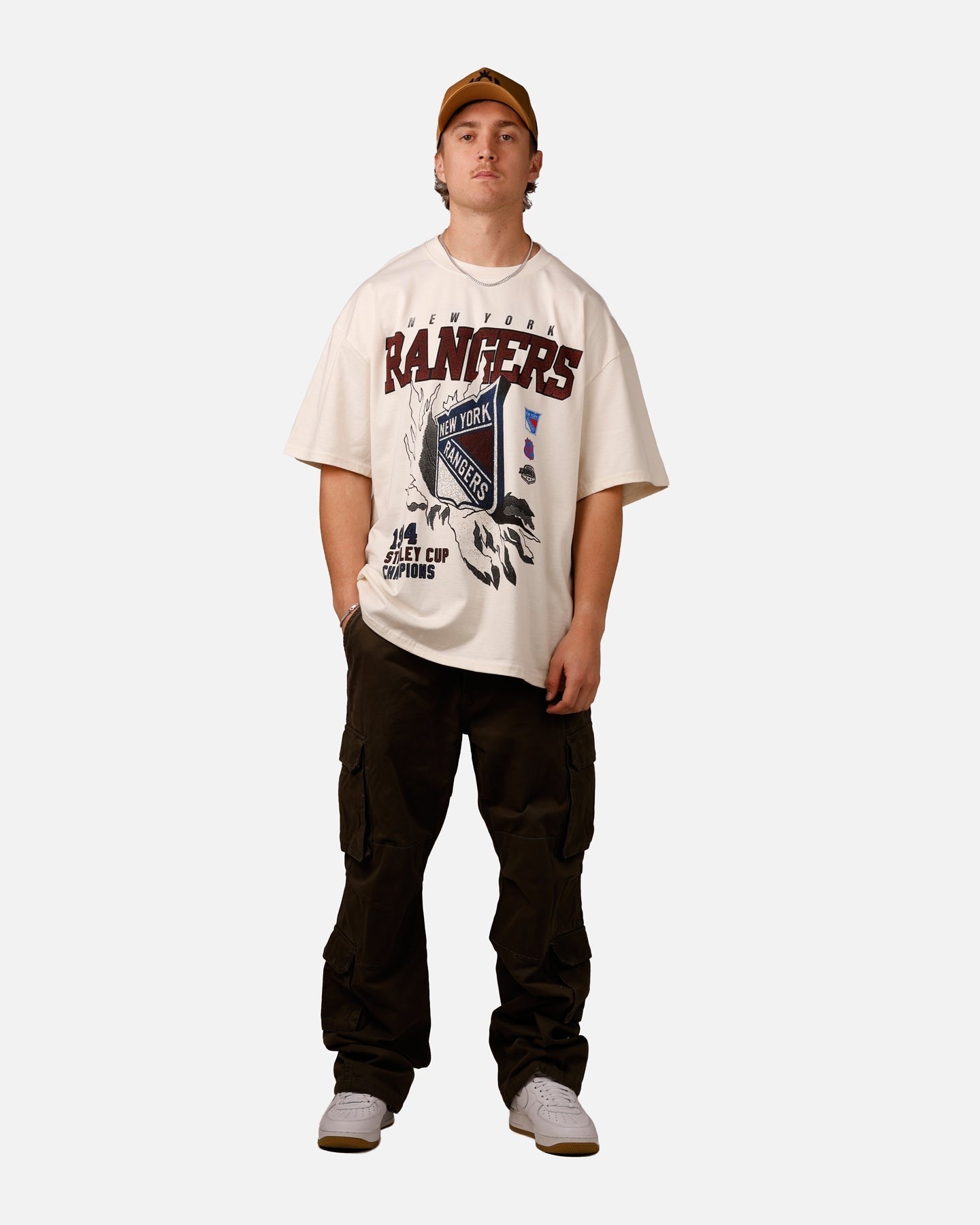 Culture Kings New York Rangers Vintage T-Shirt Off White