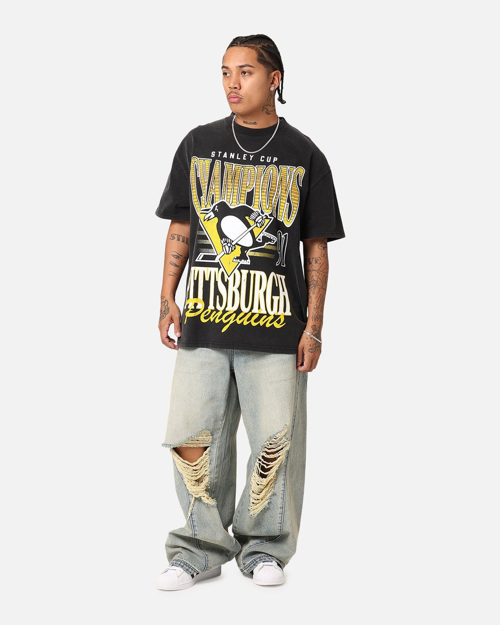 Culture Kings Pittsburgh Penguins 1991 Champ Heavy T-Shirt Vintage Black