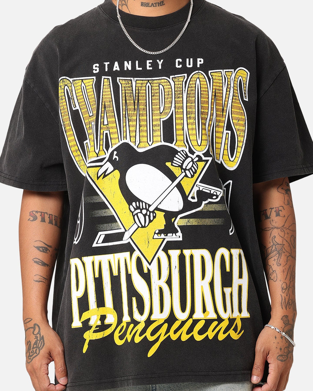 Culture Kings Pittsburgh Penguins 1991 Champ Heavy T-Shirt Vintage Black