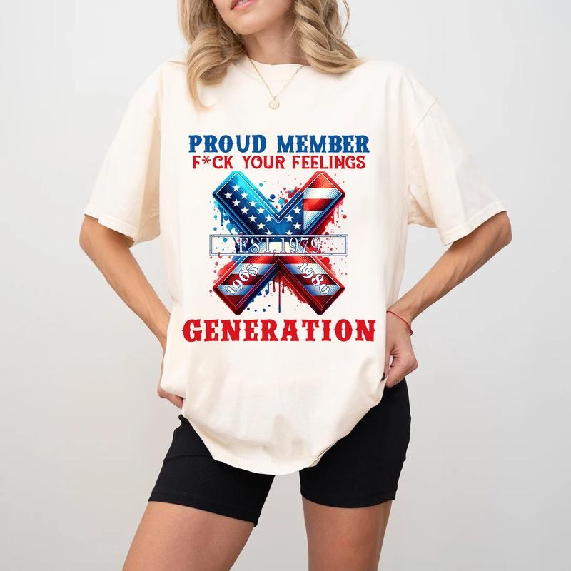 Custom Year Gen X Proud Member Flag T-shirt, Vintage Gen X 1965-1980 Shirt V1 style 001
