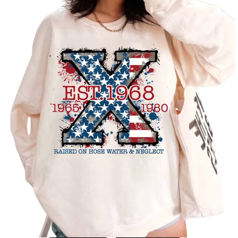 Custom Year Proud Member Neglect Gen X T-shirt, Vintage Flag Hose Water Gen X 1965-1980 Shirt