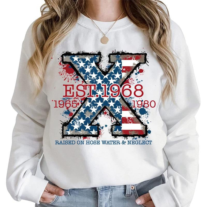 Custom Year Proud Member Neglect Gen X T-shirt, Vintage Flag Hose Water Gen X 1965-1980 Shirt