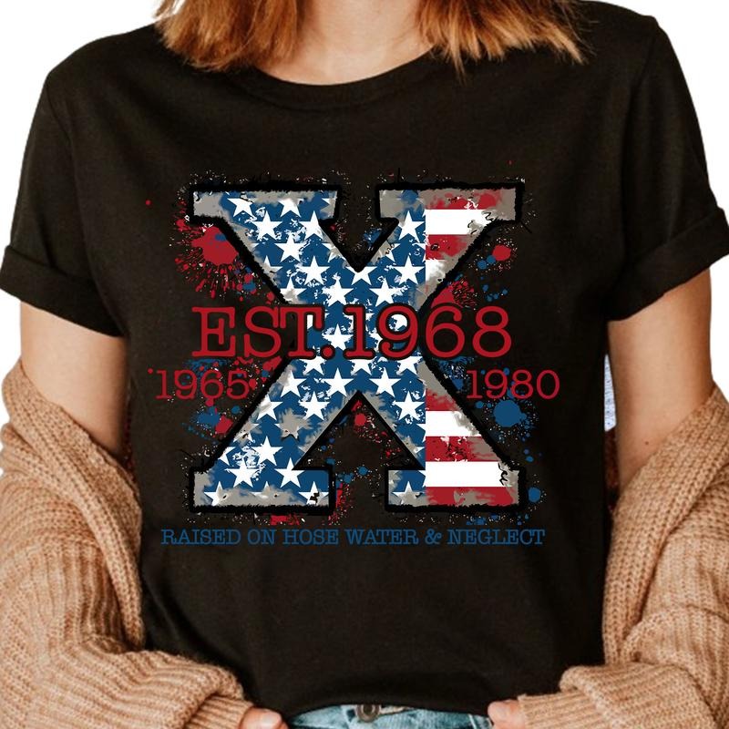 Custom Year Proud Member Neglect Gen X T-shirt, Vintage Flag Hose Water Gen X 1965-1980 Shirt