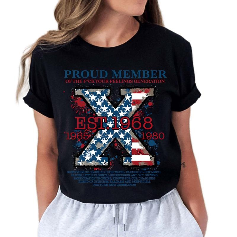Custom Year Proud Member The True FAFO Gen X T-shirt, Vintage Flag FAFO Gen X 1965-1980 Shirt style 001
