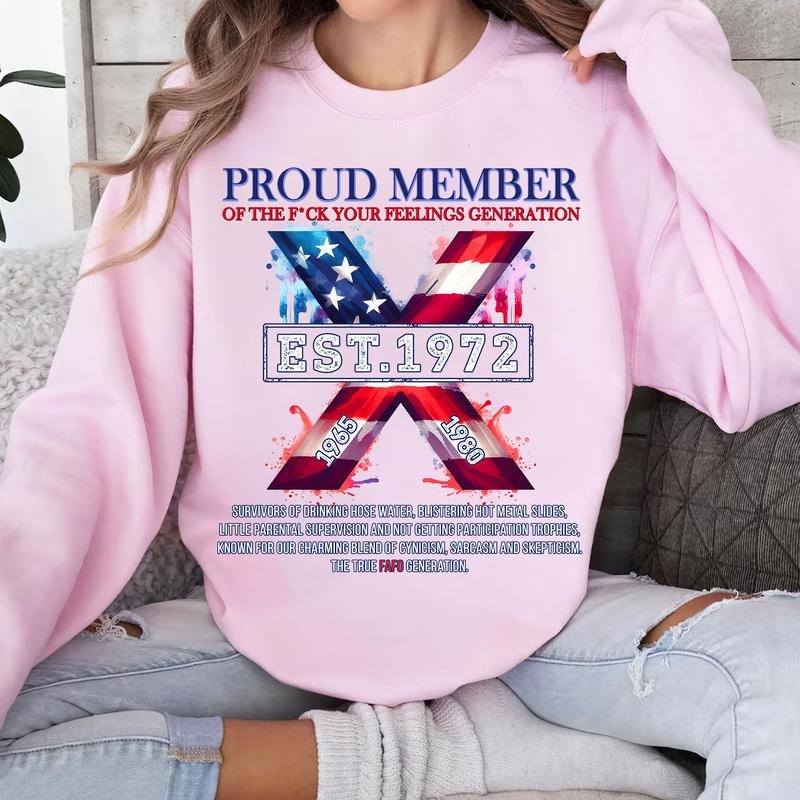 Custom Year Proud Member The True FAFO Gen X T-shirt, Vintage Flag Gen X 1965-1980 Shirt style 001