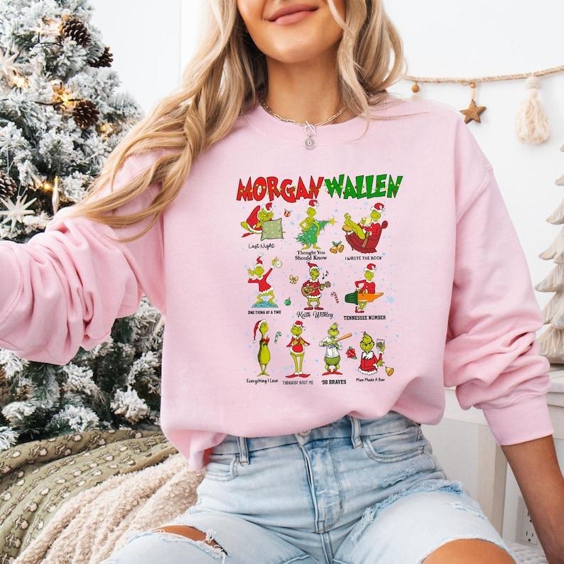 Cute Wallen Christmas Sweatshirt, Morgan Grinh Christmas T-shirt, Christmas Music Lover Gift, Merry Christmas Tee, Wallen Fan Gifts