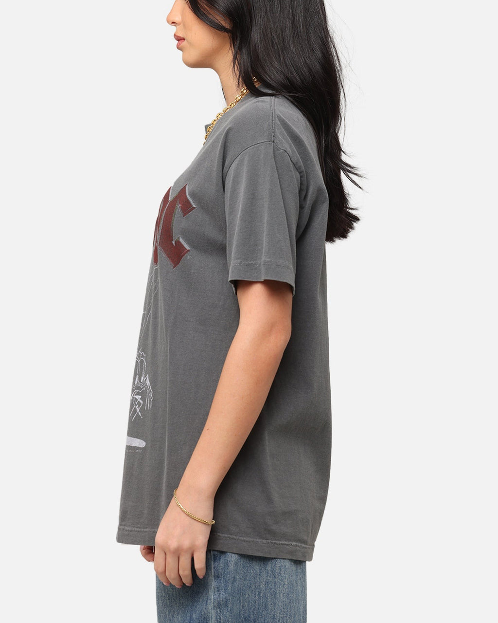 AC/DC Fly On The Wall Tour T-Shirt Faded Black Style001