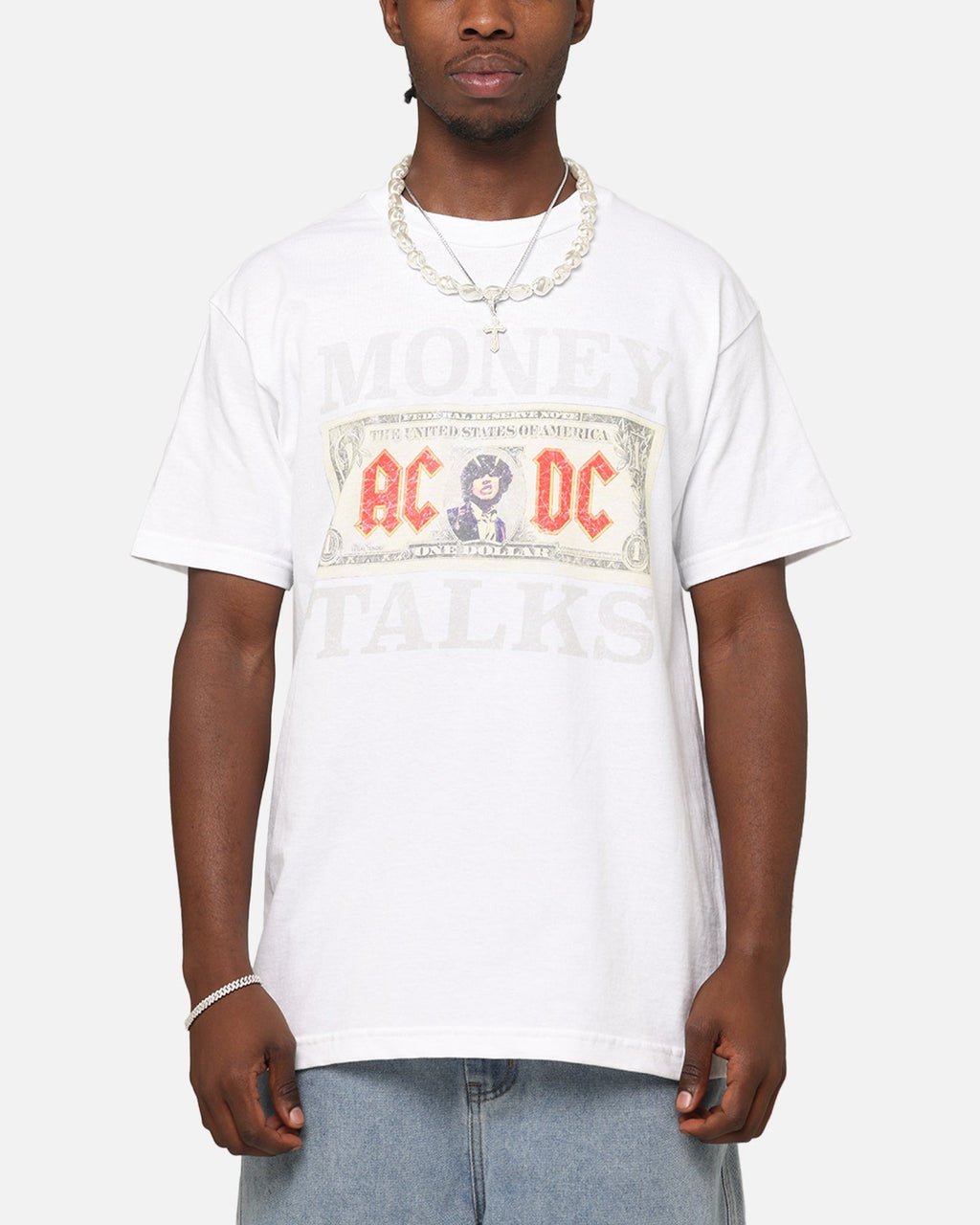 AC/DC Money Talks T-Shirt Vintage White