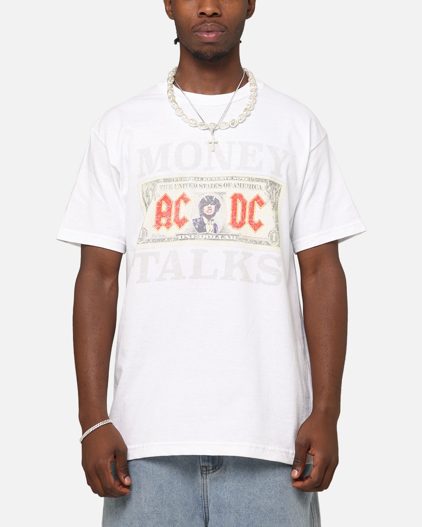 AC/DC Money Talks T-Shirt Vintage White