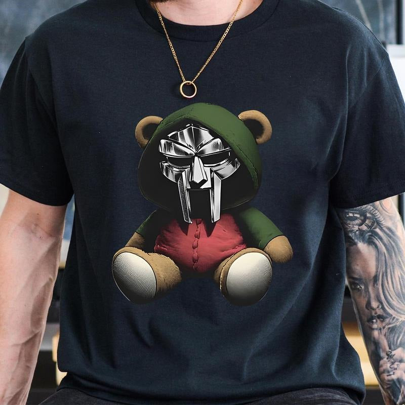 DOOM Mask Teddy Bear T-shirt, MF Cool Streetwear Sweatshirt, Unisex Hip Hop Shirt, Teddy Art Print Tee, Hoodie For Rapper Lovers