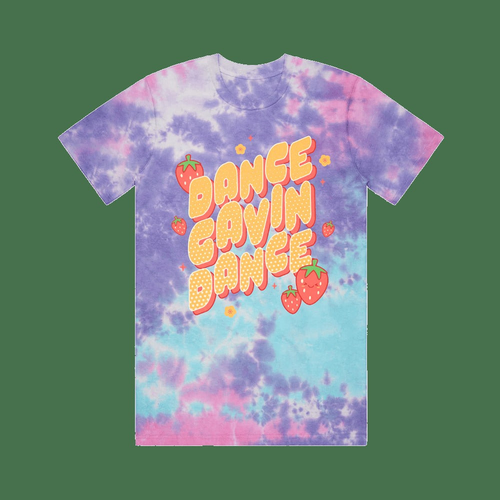 Dance Gavin Dance Merch Kawaii Strawberry Tie Dye T-Shirt Gifts For Music Fans