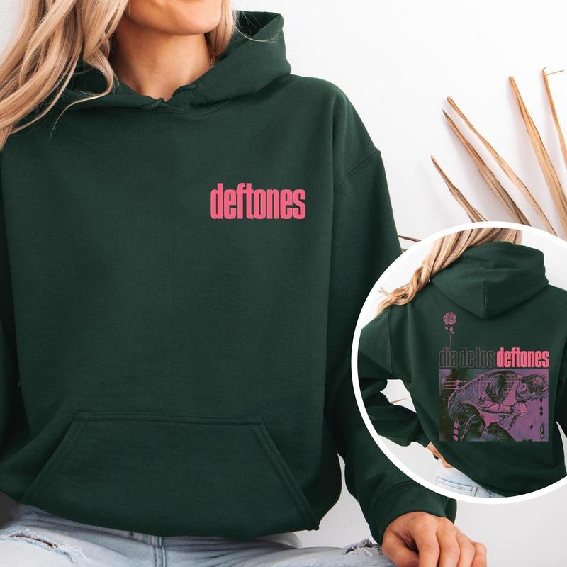 Ddeftontes Vintage Hoodie 2 Sides, Nu Metal Rock Band Top, Concert Tour 2025, Unisex Sweater Pullover Tee