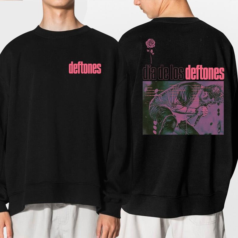 Ddeftontes Vintage Hoodie 2 Sides, Nu Metal Rock Band Top, Concert Tour 2025, Unisex Sweater Pullover Tee
