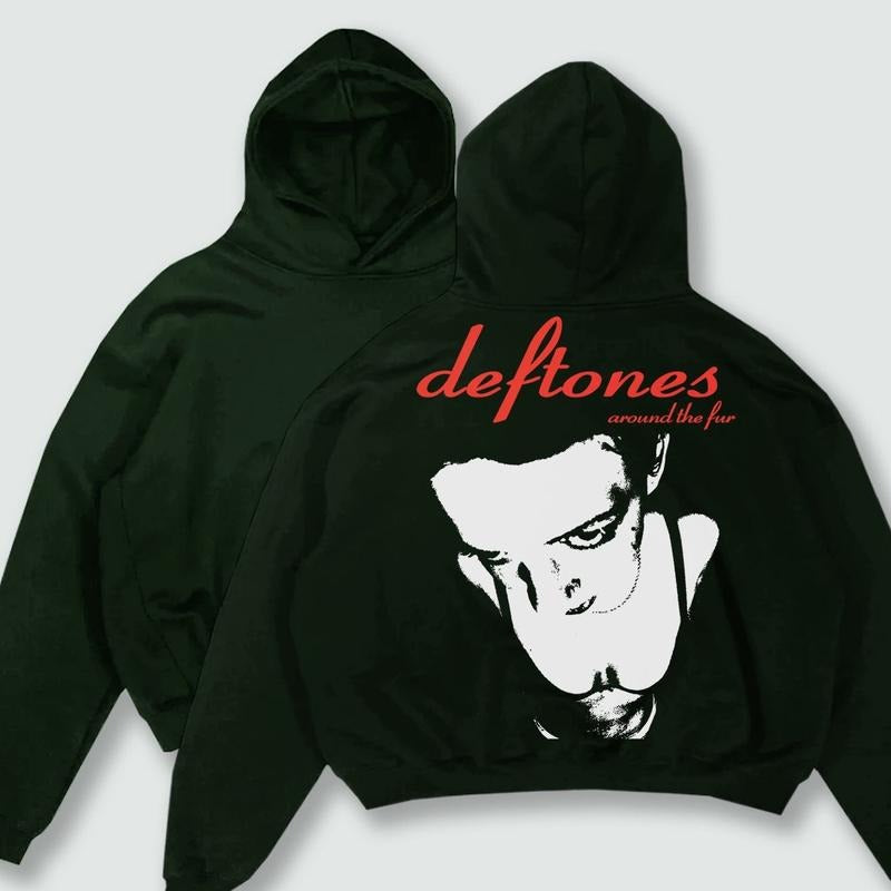 Deftones Hoodie, Around The Fur Hoodie, Deftones Fan 90's Fashion, Y2k Album Cover Music, Long Sleeve Hoodie Classic Cotton