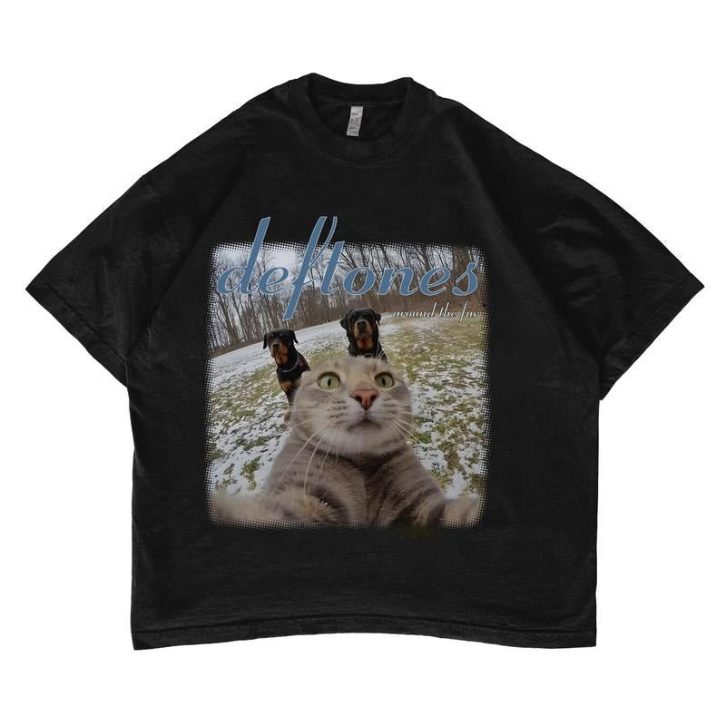 Deftones x Cat Meme Shirt, Deftones Album Shirt for Music Fans - Relaxed Fit 100% Cotton Tee - Clothing, Heavy Cotton For Men And Women style 001