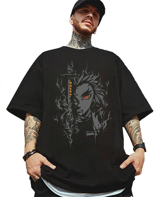 Demon Slayer Kyojuro Rengoku Nichirin T-Shirt 90s Slayer Style Anime T-shirt, Anime Sweatshirt, Graphic Anime Tee, Anime Lovers Shirt, Japanese Anime Tees, Special T-shirt, Anime Manga Shirt, Anime Shirt, Hoodie, Gift For Fans Gift For Men Gift For Women.