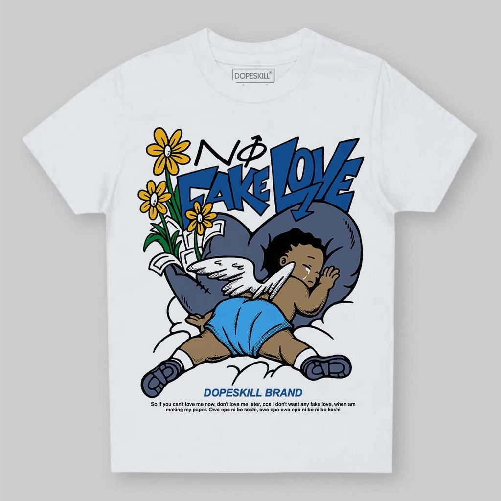 Diffused Blue 11s DopeSkill Toddler Kids T-shirt No Fake Love Graphic