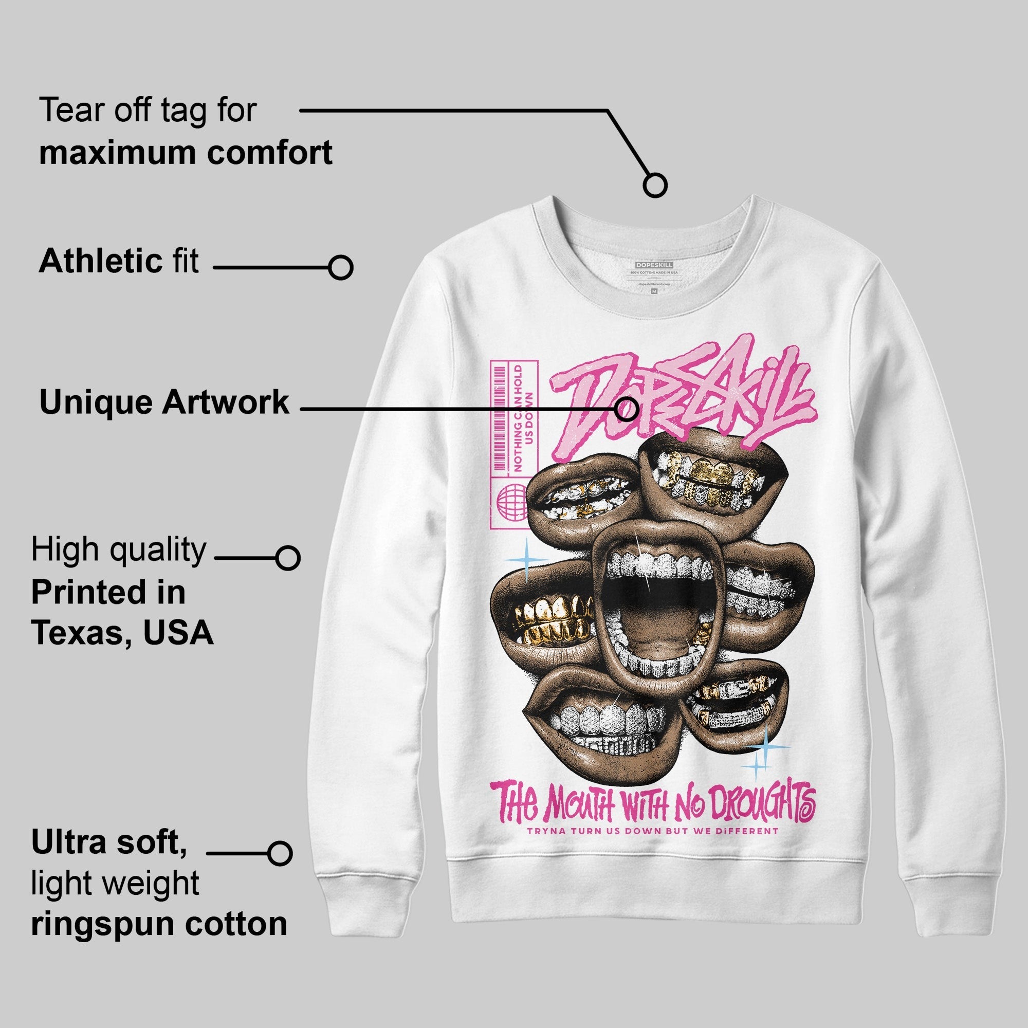 Doernbecher 6s DopeSkill Sweatshirt The Mouth With No Droughts Graphic