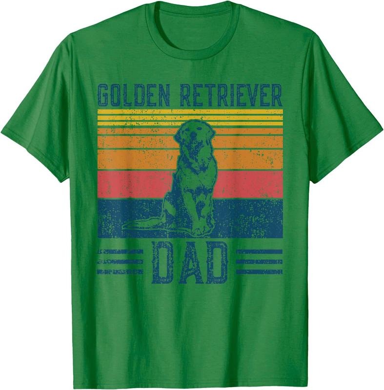 Dog Golden Dad - Vintage Golden Retriever Dad Unisex T-Shirt Sweatshirt Hoodie Crewneck Casual Shortsleeve Tshirt