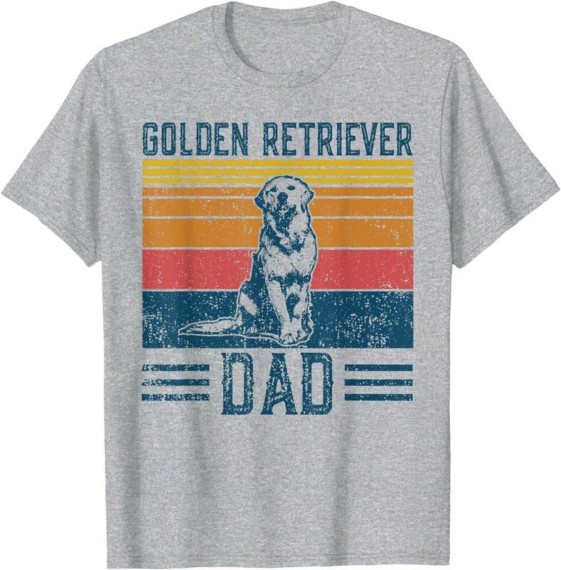 Dog Golden Dad - Vintage Golden Retriever Dad Unisex T-Shirt Sweatshirt Hoodie Crewneck Casual Shortsleeve Tshirt