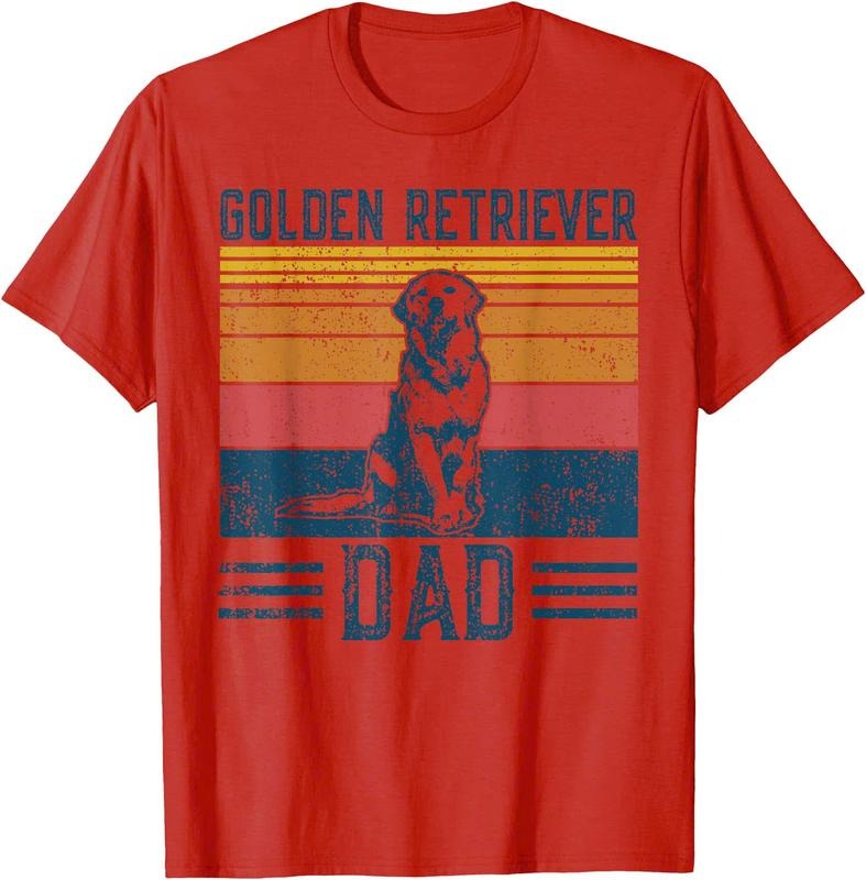 Dog Golden Dad - Vintage Golden Retriever Dad Unisex T-Shirt Sweatshirt Hoodie Crewneck Casual Shortsleeve Tshirt
