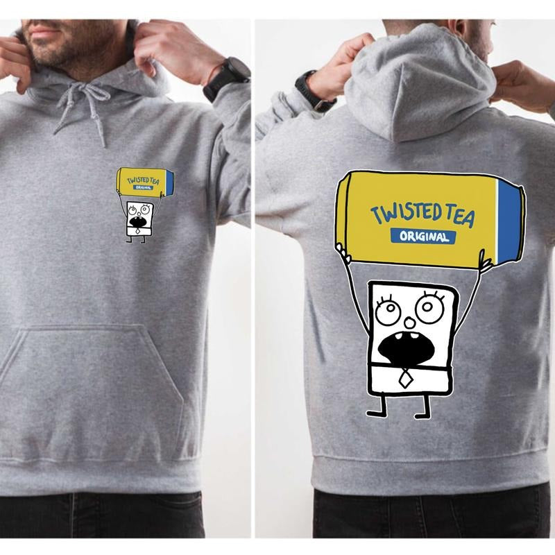 Doodlebob Twisted Tea Essential T-Shirt Sweatshirt Hoodie, 2 Sides Colorful Tee, Drinking Shirt, Unisex T-Shirt, For Men, For Women Classic Cotton