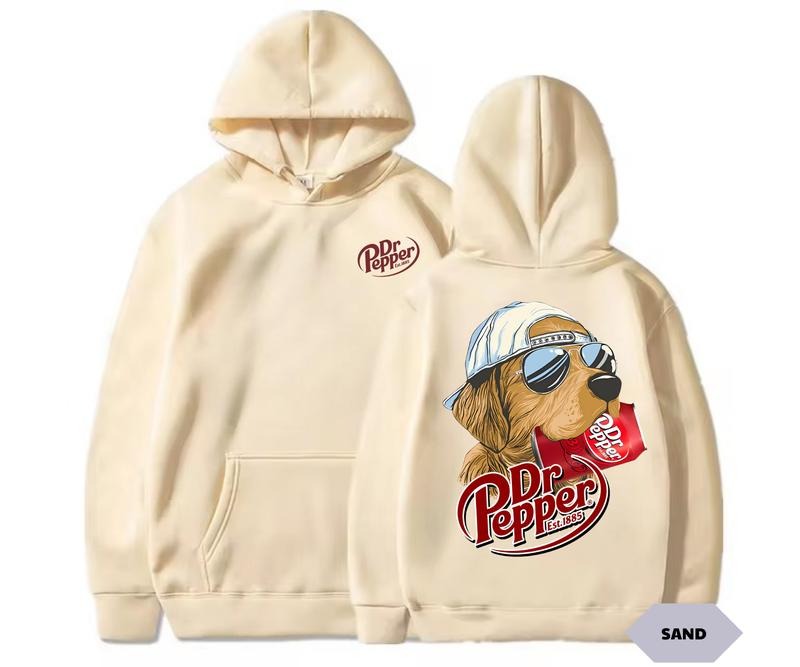 Dr Pepper Golden Dog Two-sided Hoodie - Unisex Outdoors Funny Beer Printed Hoodie - Drinking Dr. Pepper, Gift For Men, for Women, All size, All collor