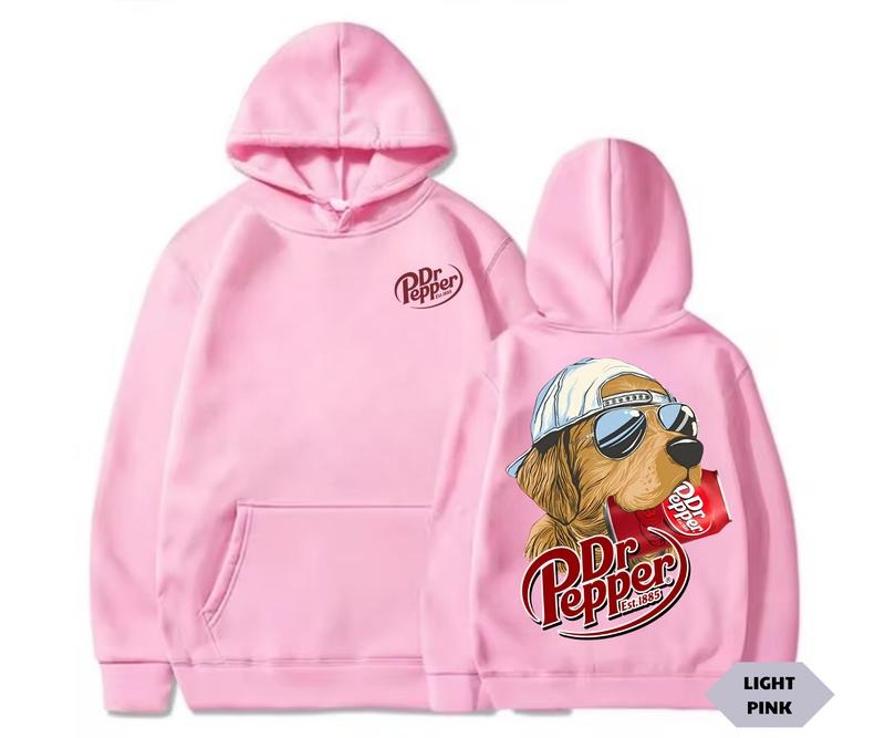 Dr Pepper Golden Dog Two-sided Hoodie - Unisex Outdoors Funny Beer Printed Hoodie - Drinking Dr. Pepper, Gift For Men, for Women, All size, All collor