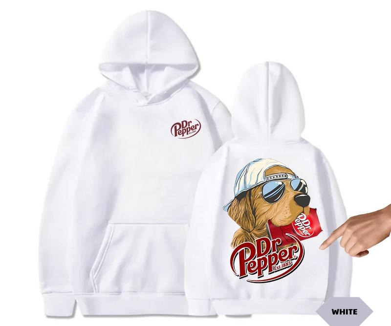 Dr Pepper Golden Dog Two-sided Hoodie - Unisex Outdoors Funny Beer Printed Hoodie - Drinking Dr. Pepper, Gift For Men, for Women, All size, All collor