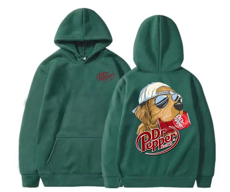 Dr Pepper Golden Dog Two-sided Hoodie - Unisex Outdoors Funny Beer Printed Hoodie - Drinking Dr. Pepper, Gift For Men, for Women, All size, All collor