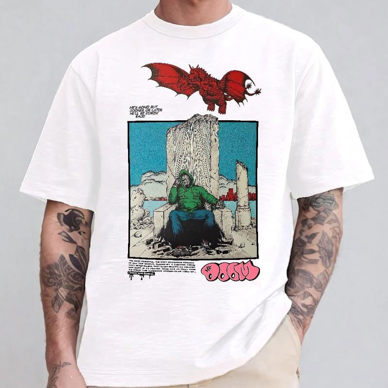 Dragon King MF DOOM Mask Graphic T-Shirt, Urban Streetwear with Hip Hop Style Design, Perfect Sweatshirt for DOOM Fans, Hoodies for Movie Fans style 001