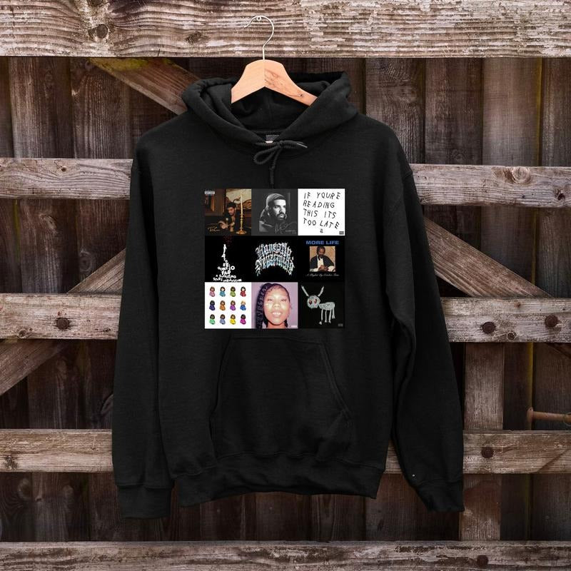 Drake 9 Best Albums T-Shirt, Rapper Vintage Sweatshirt Hoodie T-shirt