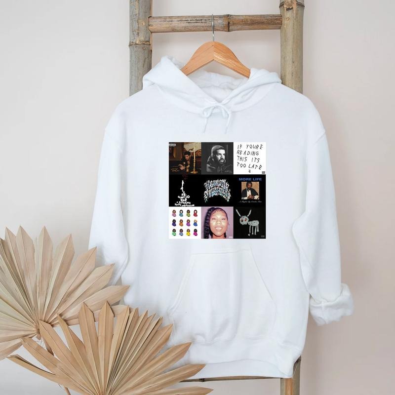 Drake 9 Best Albums T-Shirt, Rapper Vintage Sweatshirt Hoodie T-shirt