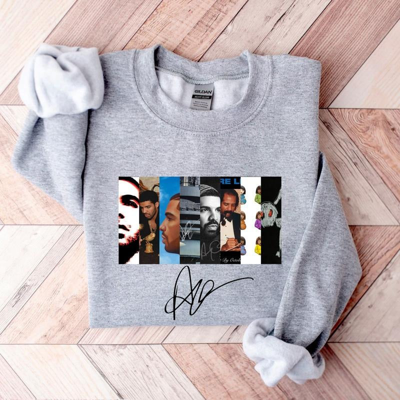 Drake Best Albums With Signature Shirt, Rapper Vintage Sweatshirt Hoodie T-shirt