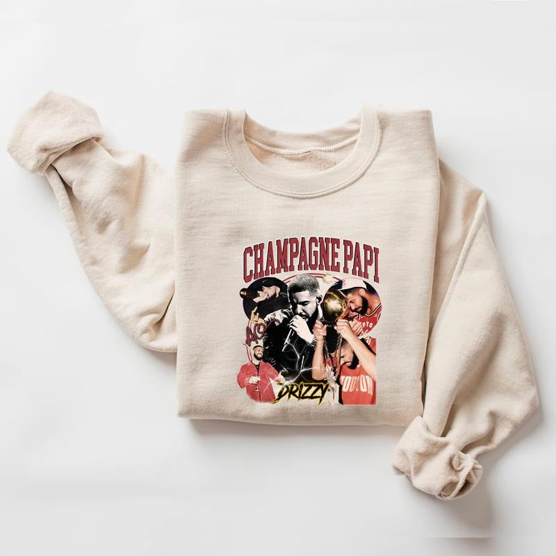 Drake Champagne Papi T-Shirt Sweatshirt Hoodie, Rapper Vintage Sweatshirt Hoodie T-shirt