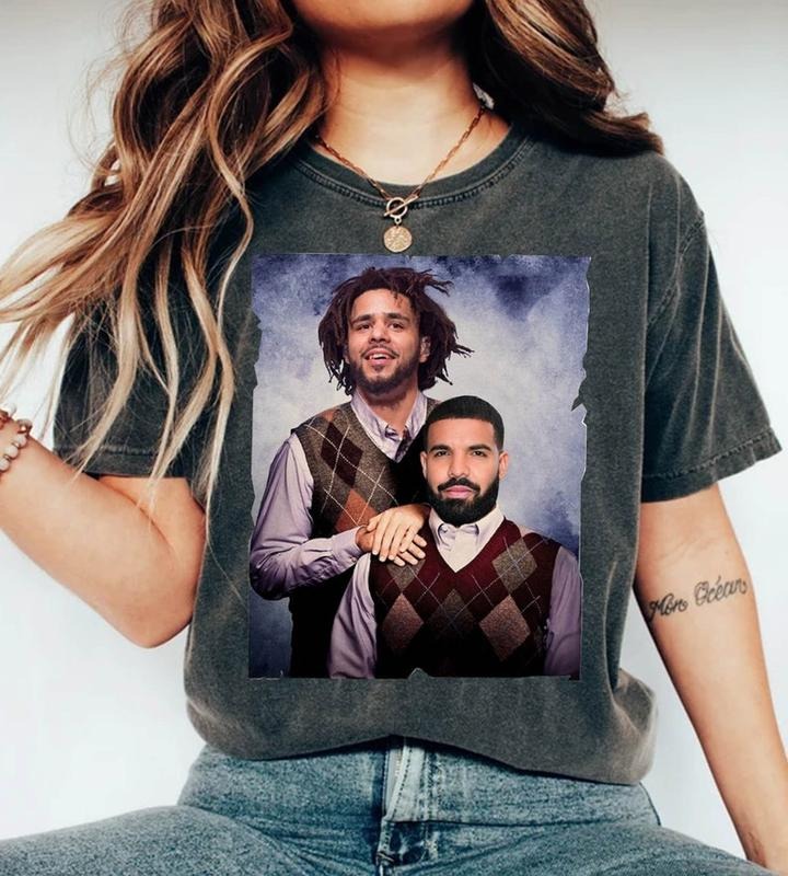 Drake J Cole Shirt,Vintage 90s Shirt,It's All Blur Tour Y2K Shirt,Drake Concert gift fans,hip hop tshirt,Certified Lover Boy Shirt - Unisex T-Shirt, H