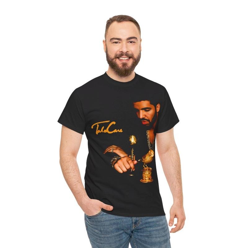 Drake Vintage Hip Hop Rap Shirt Streetwear Music Inspired Shirt For Take Care Fan Casual Classic Cotton Menswear Retro T-Shirt Top Comfy Graphic Smooth Tee Underwear Tshirt Shortsleeve
