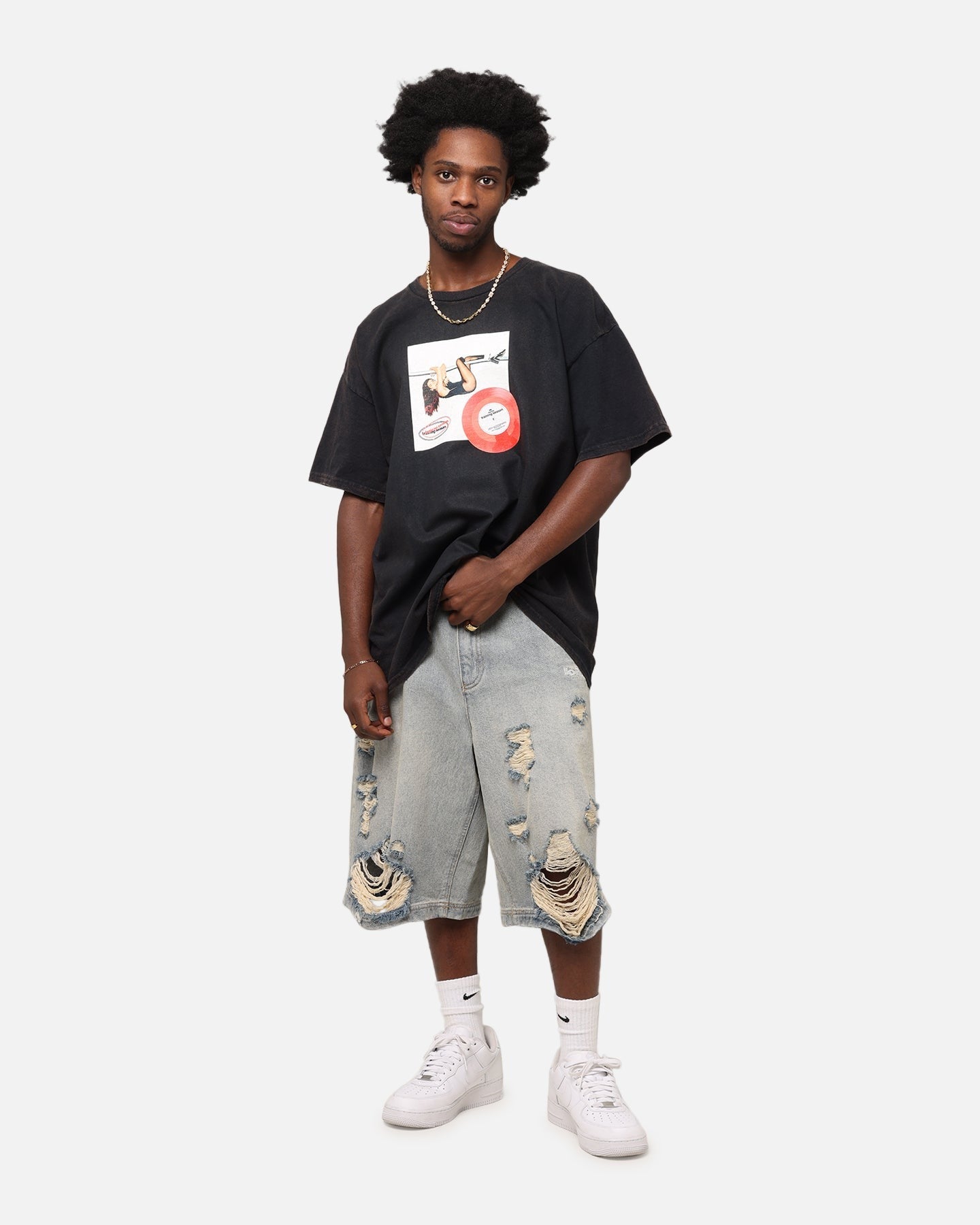 Dua Lipa Training Season T-Shirt Black Vintage