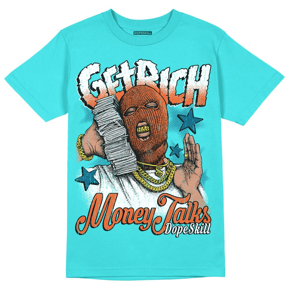 Dunk Dolphins DopeSkill Tahiti Blue T-shirt Get Rich Graphic
