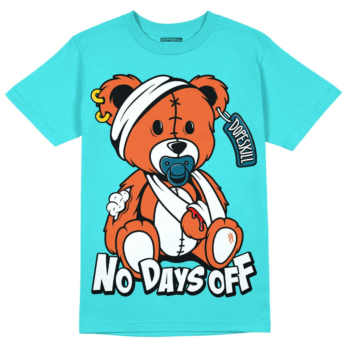 Dunk Dolphins DopeSkill Tahiti Blue T-shirt Hurt Bear Graphic