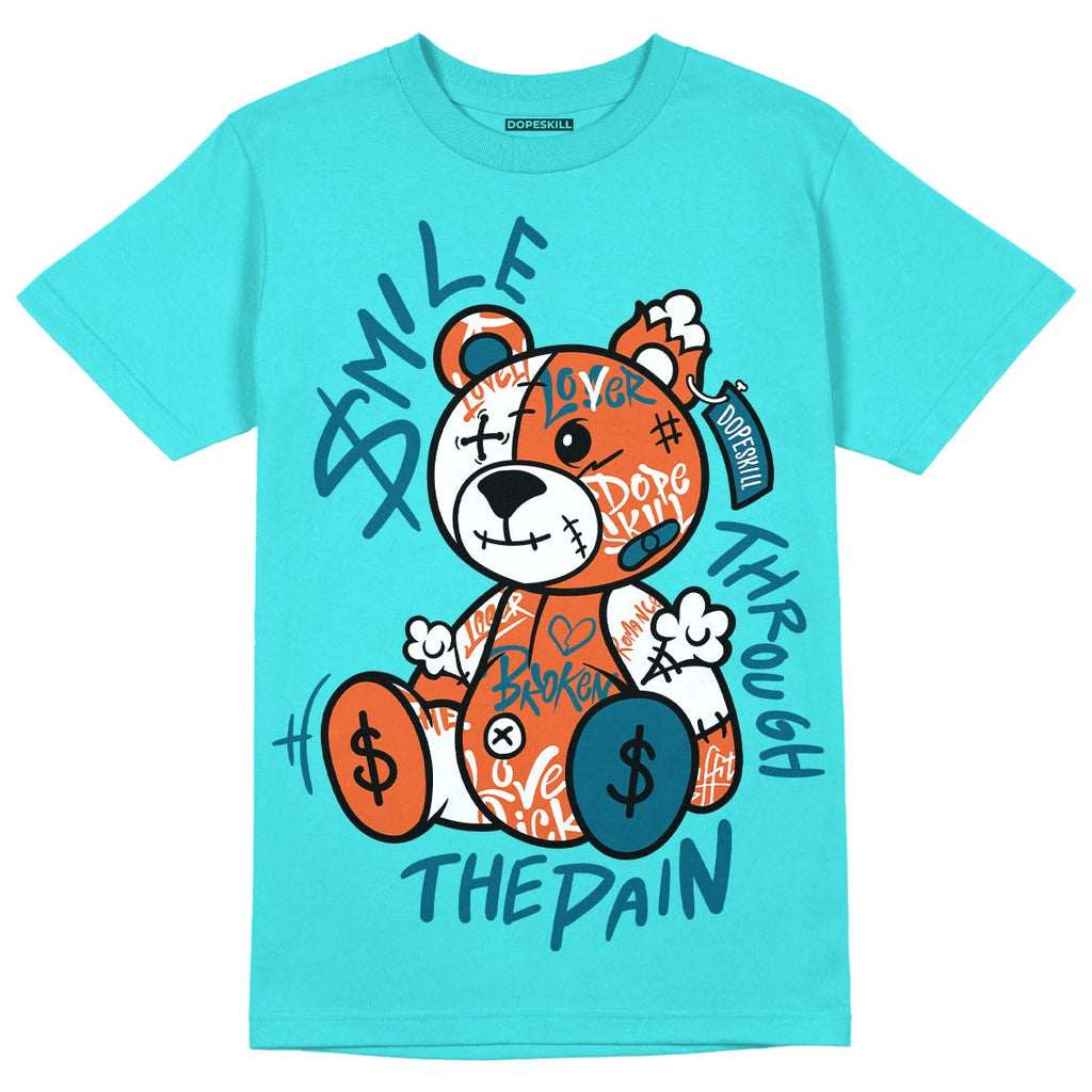 Dunk Dolphins DopeSkill Tahiti Blue T-shirt Smile Through The Pain Graphic