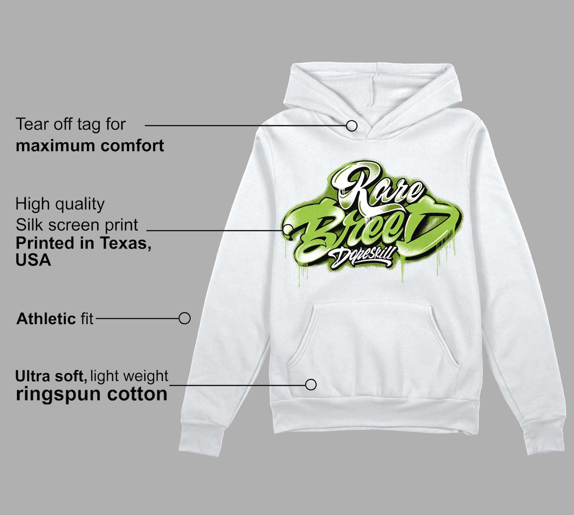 Dunk Low 'Chlorophyll' DopeSkill Hoodie Sweatshirt Rare Breed Type Graphic